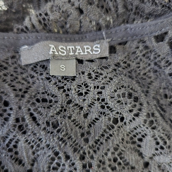 ASTRAS Black Lace Long Sleeves V Neck Maxi Dress Sz Small (620) - Picture 8 of 9